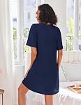 Ekouaer Femmes Zipper Robe manches courtes Robe de maison tricot court peignoir vêtements de nuit avec poches manteau de maison
