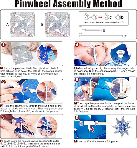 Miniatura 7 de Paquete de 10 molinillos reflectantes para patio y jardín, molinos de viento al aire libre, molinos de viento brillantes para decoración de jardín,