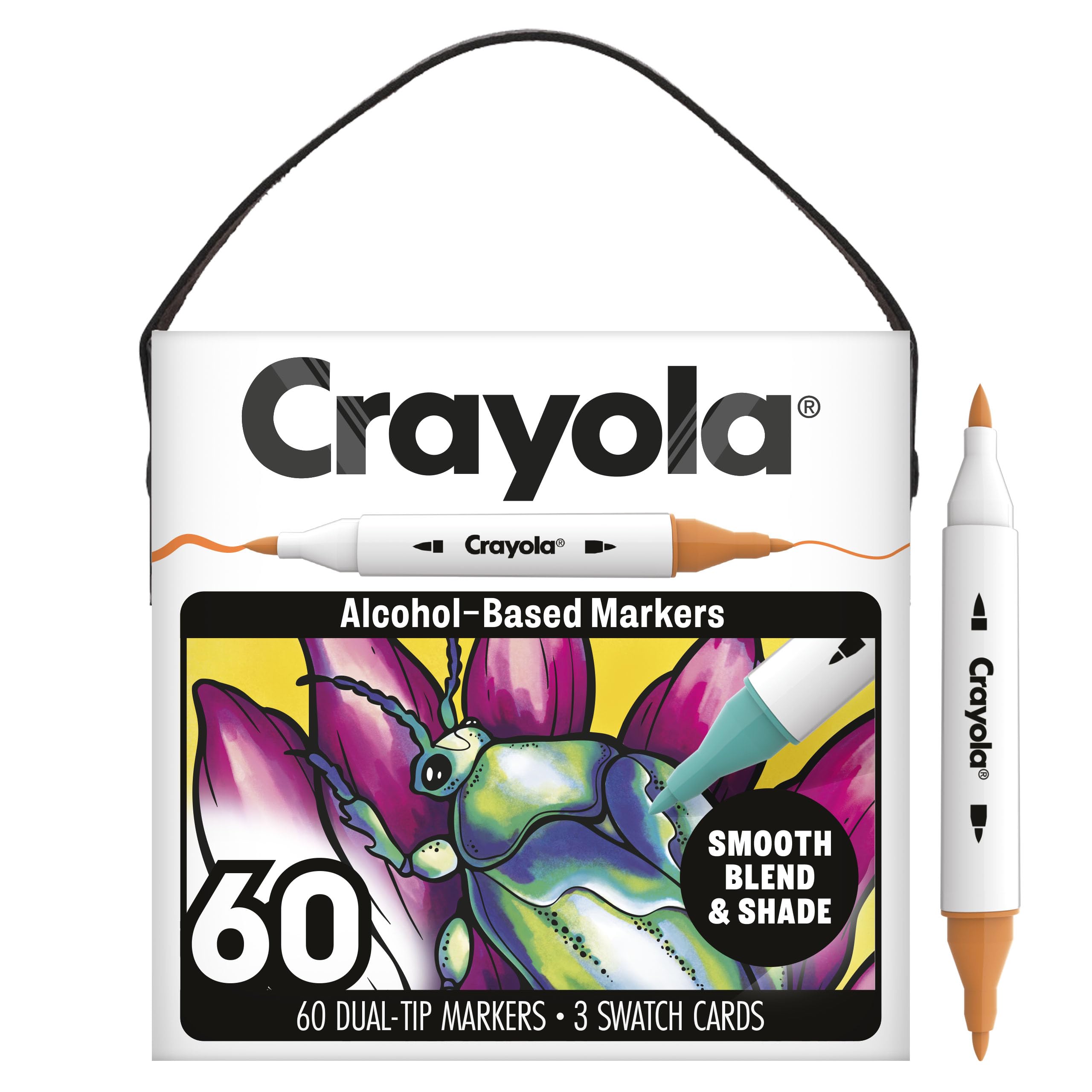 Crayola Zestaw 60 Markerow Alkoholowych, Cienka i Brush, 14+