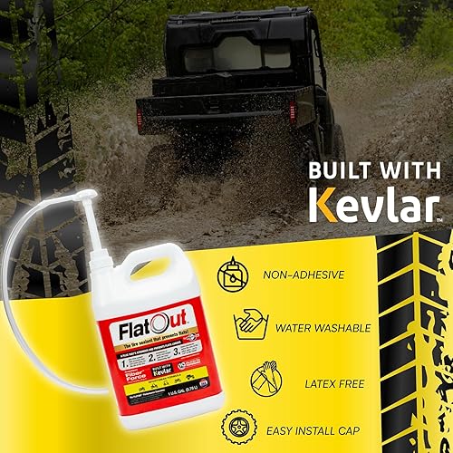 Miniatura 7 de FlatOut 25130 - Sellador de neumáticos (fórmula Sportsman), ideal para ATV, UTV  lado a lado, carros de golf, motos de cross, jeep todoterreno y