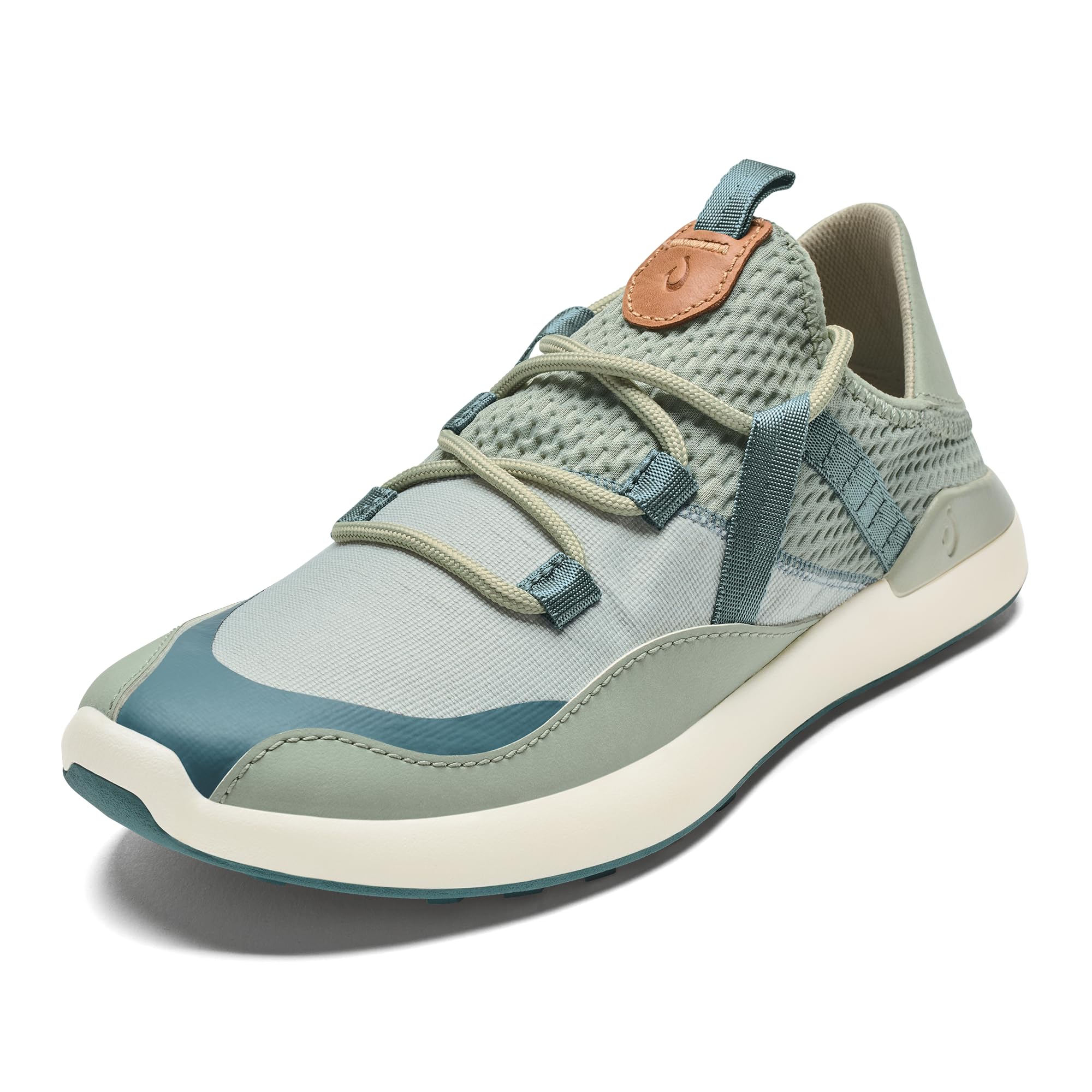 OLUKAI Kawela Women's Golf Shoes, Spikeless Golf Shoes, Water & Stain Resistant, Leather Details, Easy Slip On, All-Day Comfort & Lightweight, Sage/Dusk, 8