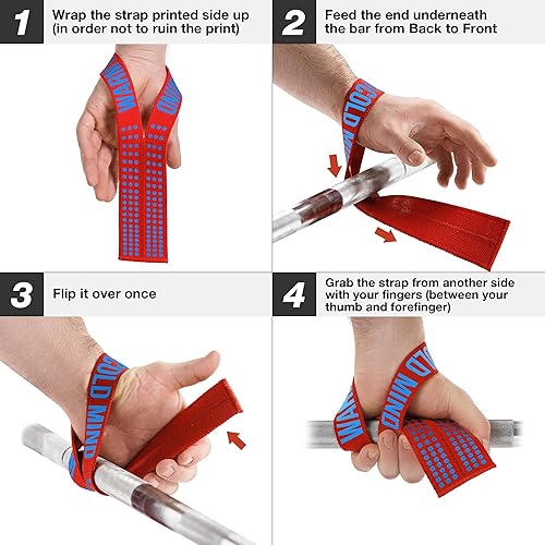 Miniatura 8 de WARM BODY COLD MIND V1 - Correas de muñeca para levantamiento de pesas olímpico, clasificadas en 660 libras, vendas de mano para levantamiento de