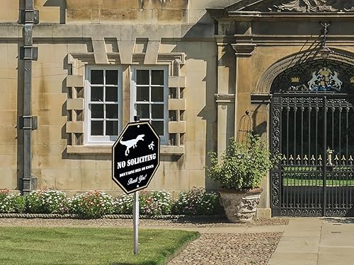 Miniatura 6 de Letrero de no soliciting para casa, letreros de aluminio para patio con estaca de metal, letrero creativo de No Solicitors para puerta delantera,