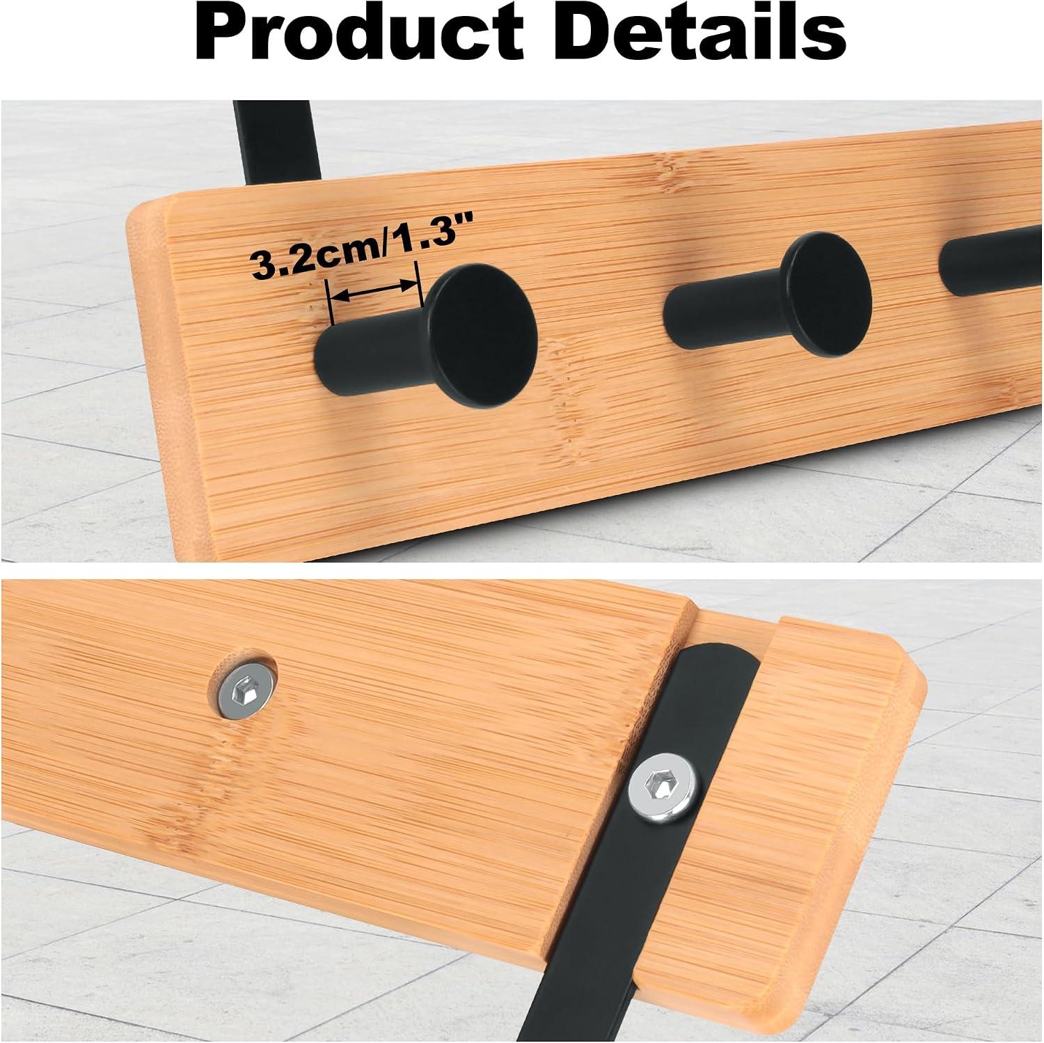Over The Door Hooks, Door Hanger Hooks for Hanging, Bambooo image 4