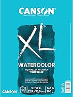 Canson XL 9x12 Watercolor Pad, 140lb Heavyweight Cold Press Paper, 30 Acid-Free Sheets for Acrylic, Ink & Mixed Media