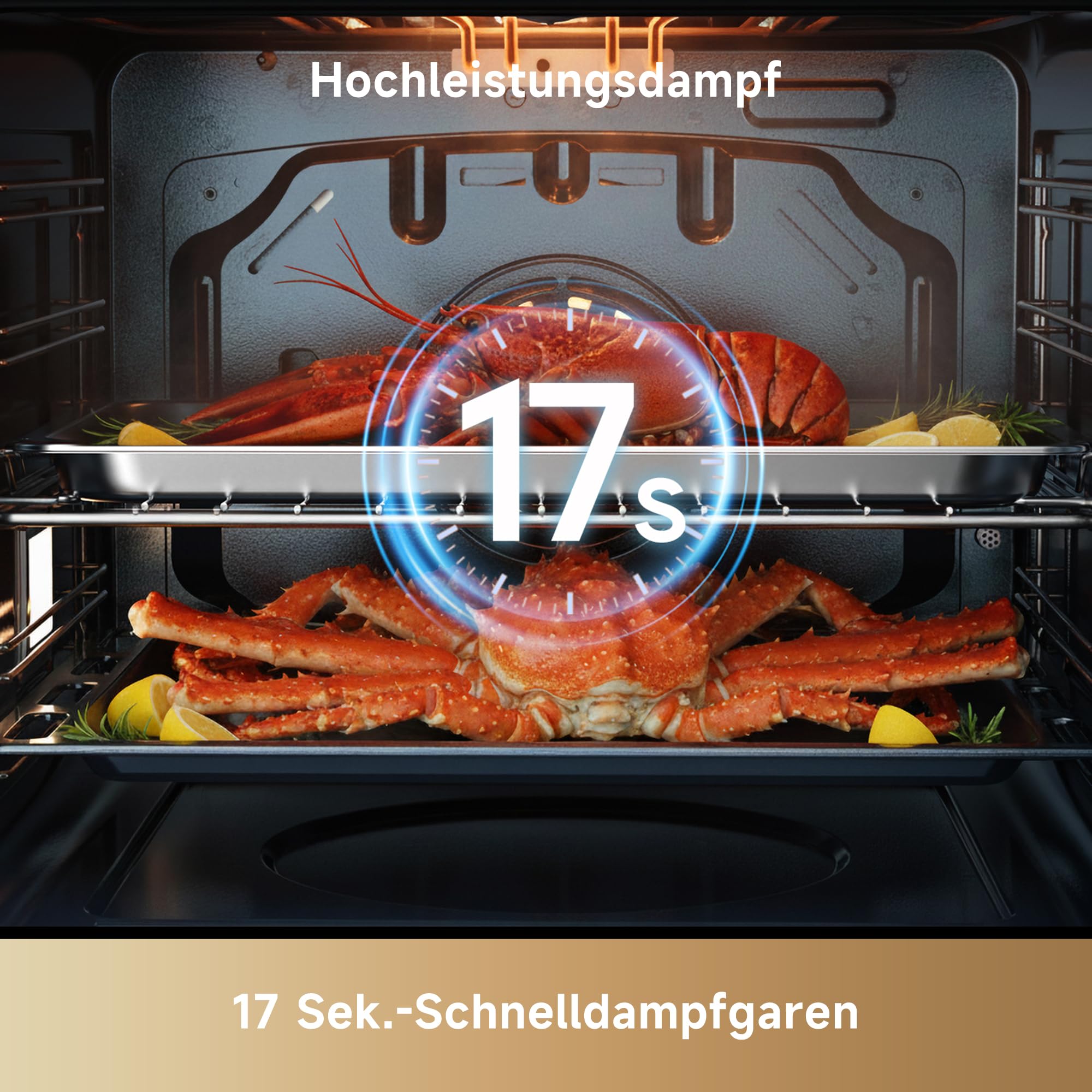 dreame OZ60 Pro Kombi-Backofen einbaugerät,81L Volumen Einbau-Backofen 60cm