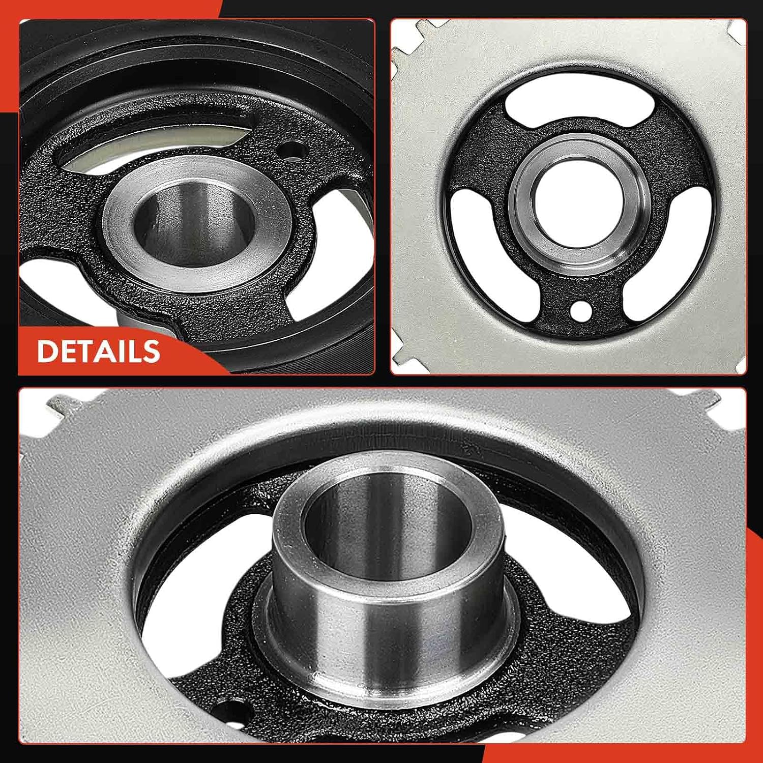 A-Premium Engine Harmonic Balancer Pulley Compatible with Ford Escape 05-08, Focus 03-11, Ranger 01-11, Transit Connect 10-13 & Mazda Tribute 05-06, B2300 01-10 & Mercury Mariner 05-08, 2.0L 2.3L
