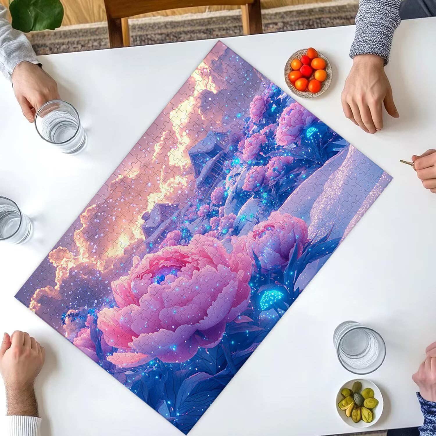 Puzzle 4000 elementów, puzzle dla dorosłych, wyzwanie puzzle, puzzle dla całej rodziny, napis na plecach, prezenty dla mężczyzn kobiet, motyw: (piwonia marzeń) z-605