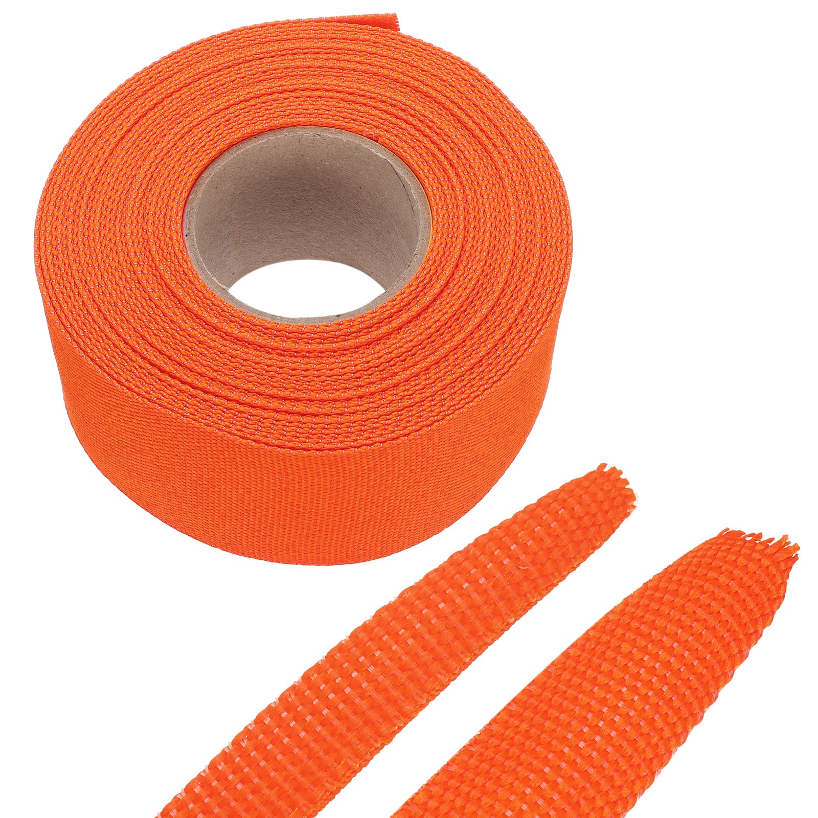sourcing map 10m Braided Cable Sleeves Heat Shrinkable Fabric Sleeving,PET Expandable 1 9/16" 33ft Orange 2:1 Ratio Heat Shrinkable Cord Protector for Harness Network Cable Protection