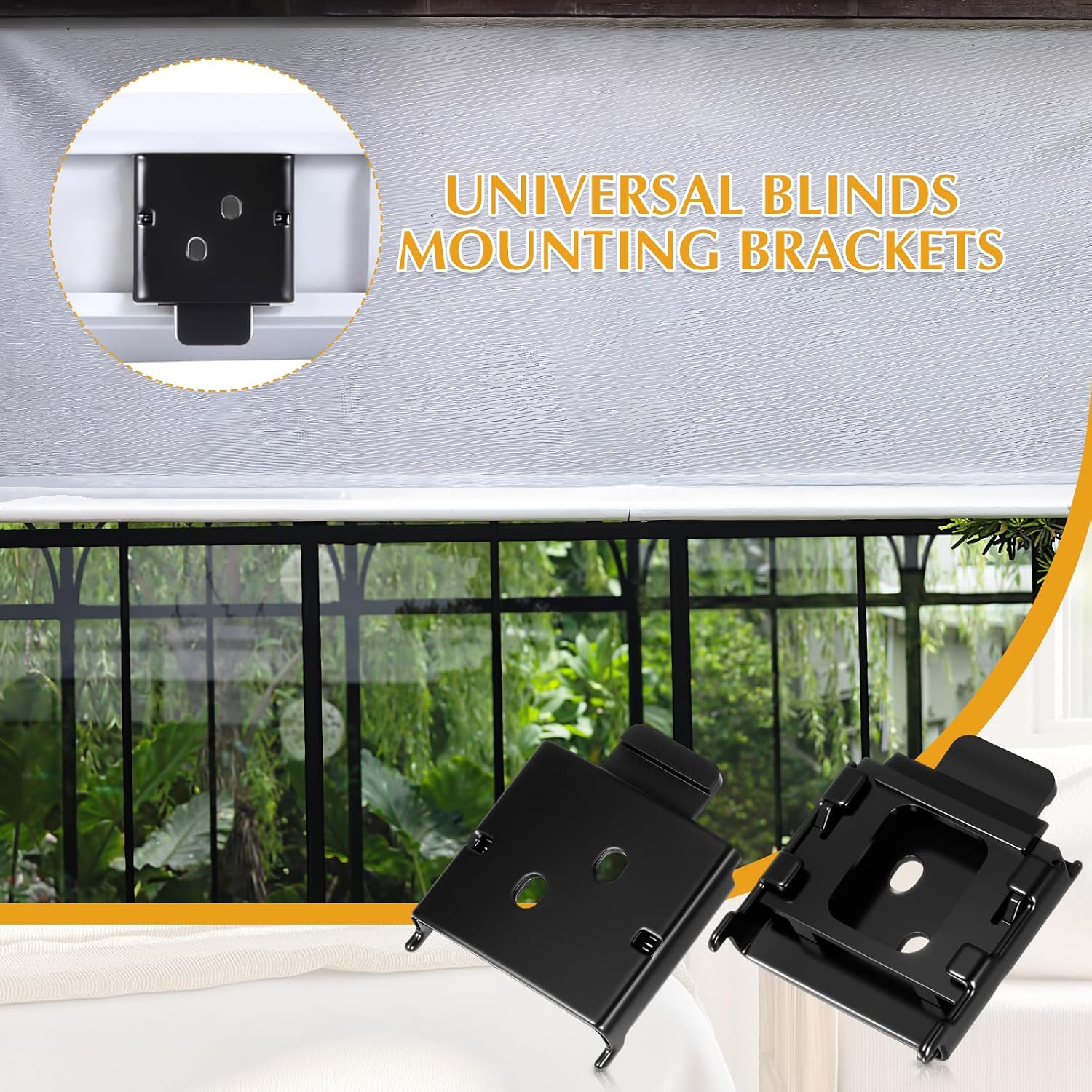 Blulu 4 Pcs Universal Replacement Roller Blind Buckles Metal Blinds Mounting Brackets for Indoor Outdoor Roller Blinds