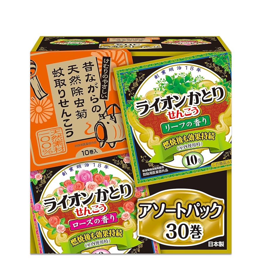 Amazon.co.jp: ライオン かとり線香 30巻箱入り アソートパック