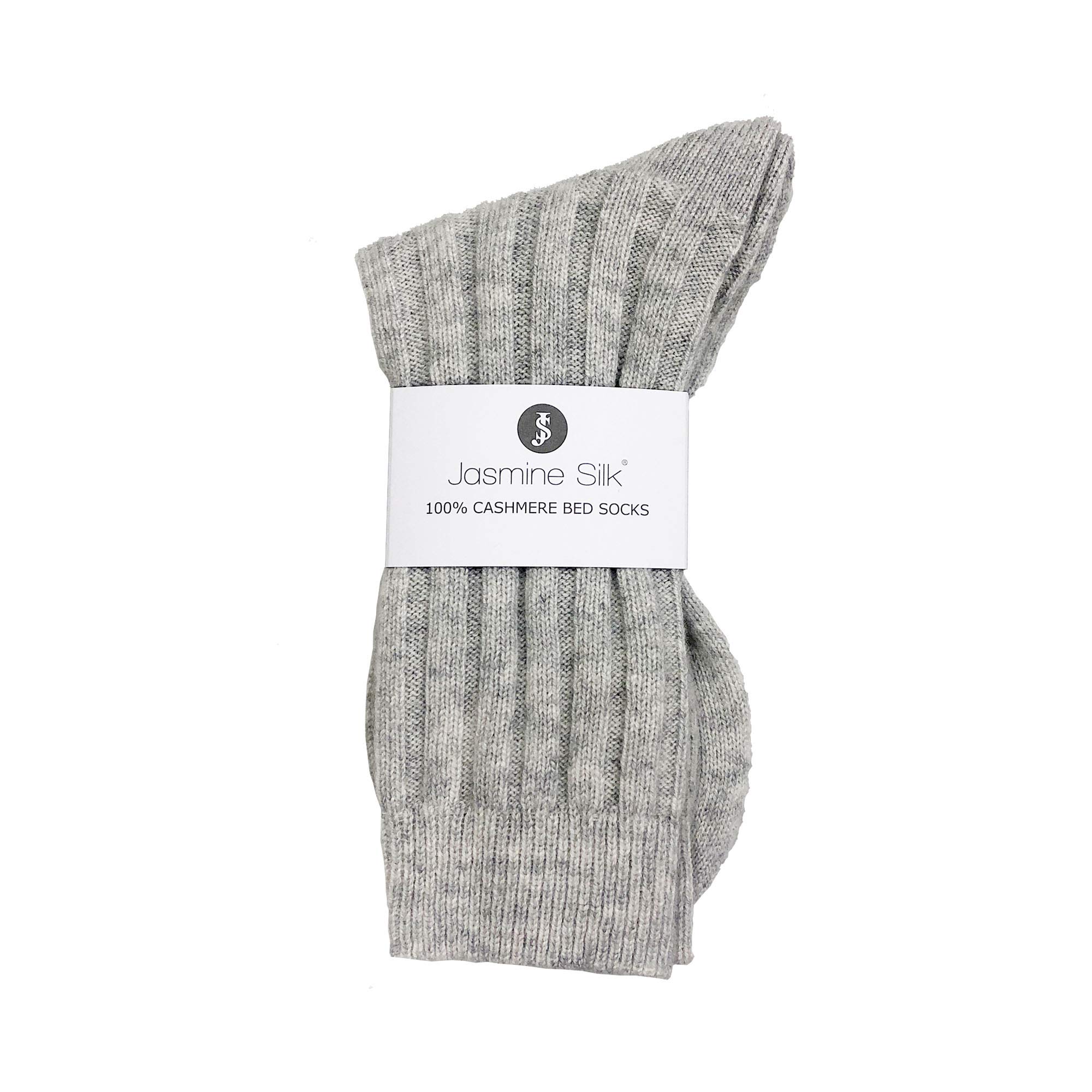 Jasmine Silk Men Pure Cashmere Bed Socks (Light Grey)