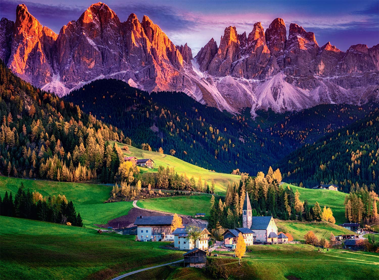 Buffalo Games - Dolomites, Italy - Rompecabezas de 1000 Piezas, Color Verde