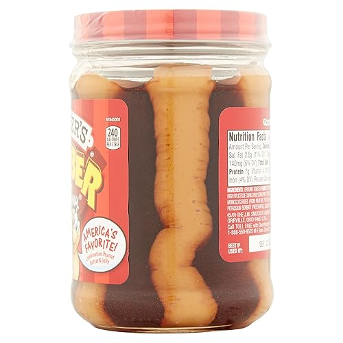 Miniatura 2 de Smuckers Goober - Mantequilla de cacahuete y jalea de fresa 453 ml Tarro Paquete de 4