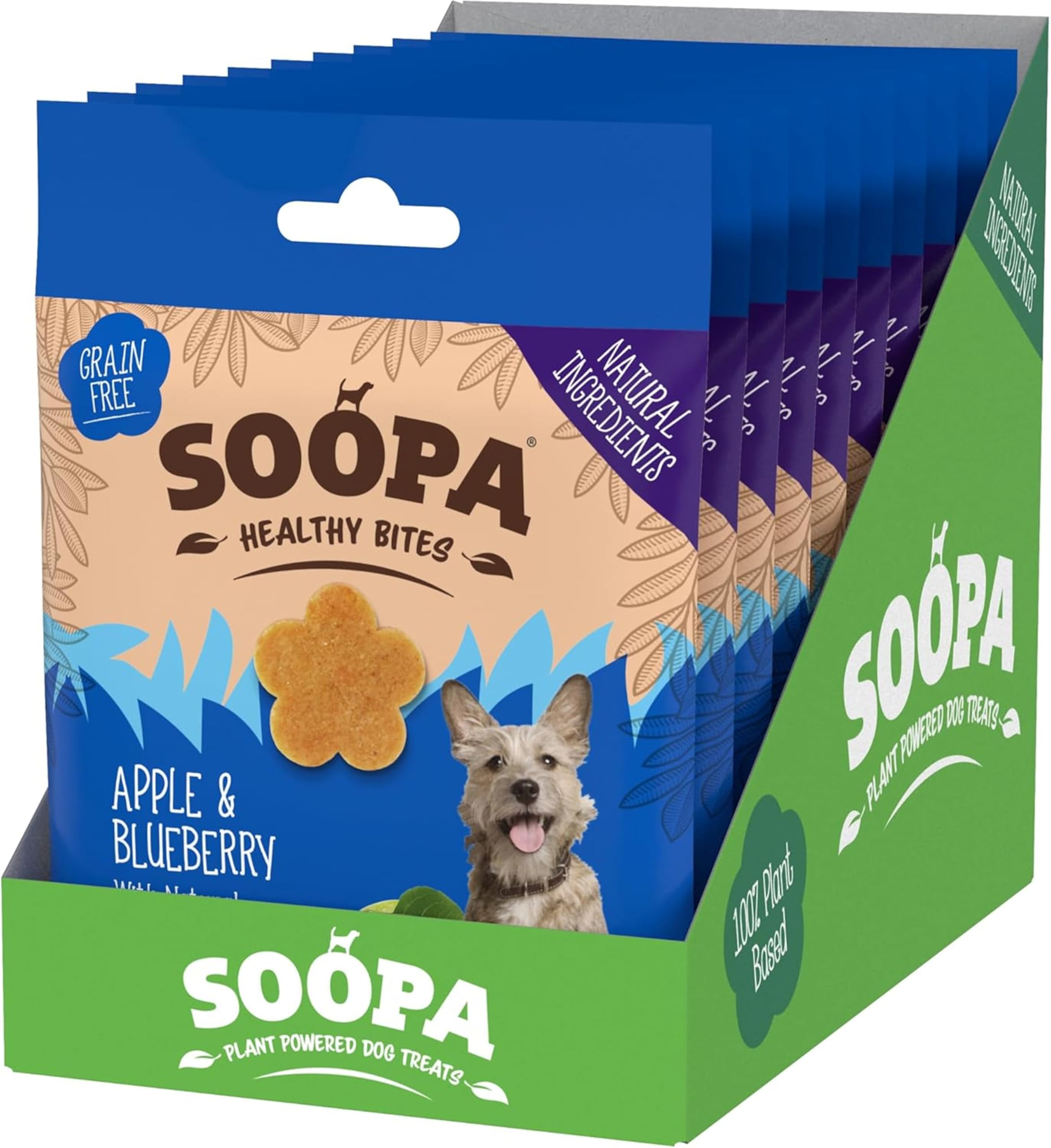 Soopa Apple & Blueberry Healthy Bites, Dog Training Treats, 10 x 50 g