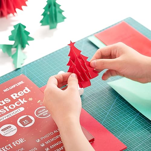 Miniatura 5 de Cartulina para manualidades y tarjetas, 8.5 x 11 pulgadas25 hojas de papel de 85 libras de 8.82 oz UAP013 (rojo navideño250 gsm, 8.5 x 11 pulgadas25