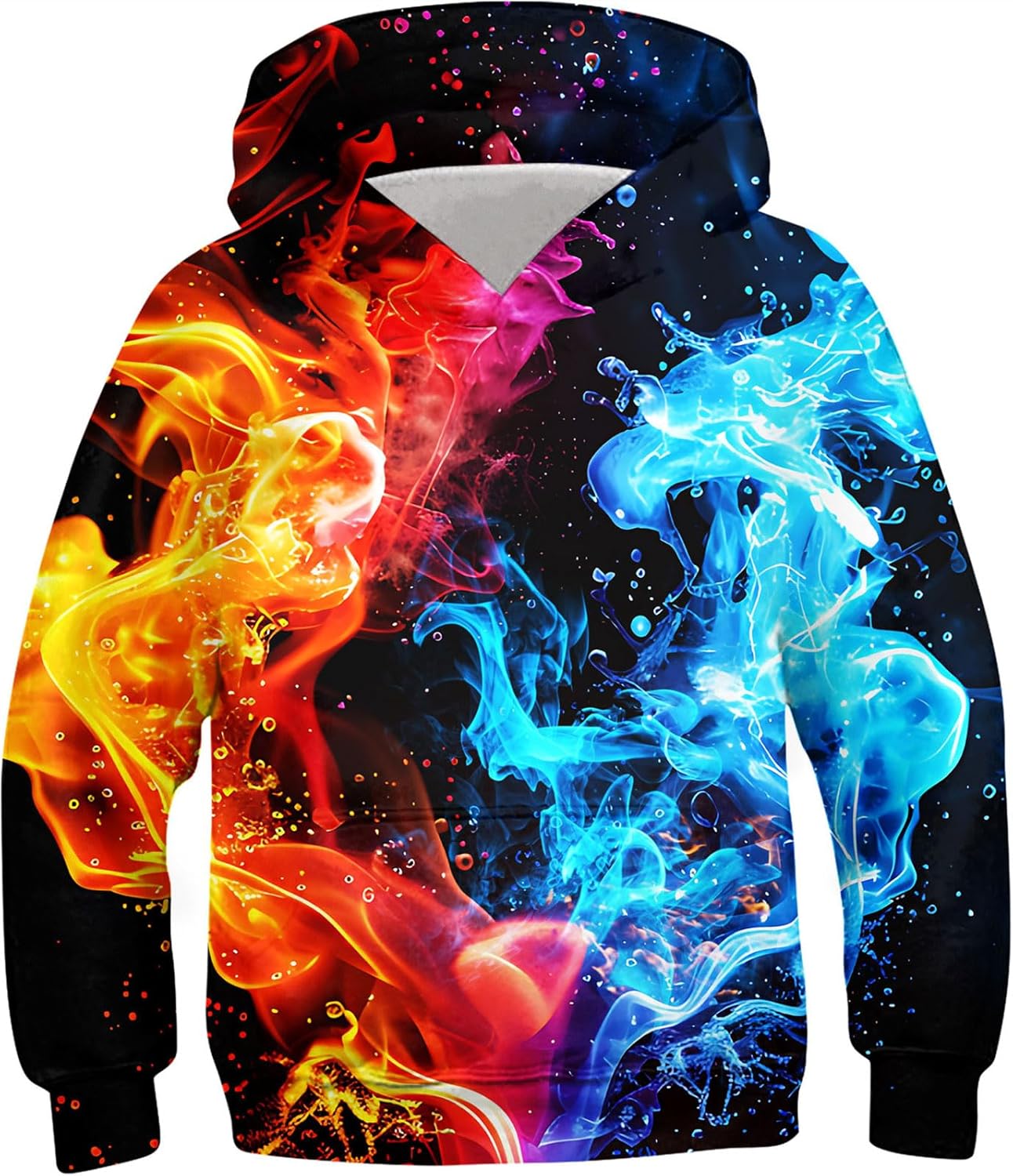 RAISEVERN Kids Hooded Sweatshirt 3D Pullover Hoodie for Girls Boys with Pocket for 6-16 Years