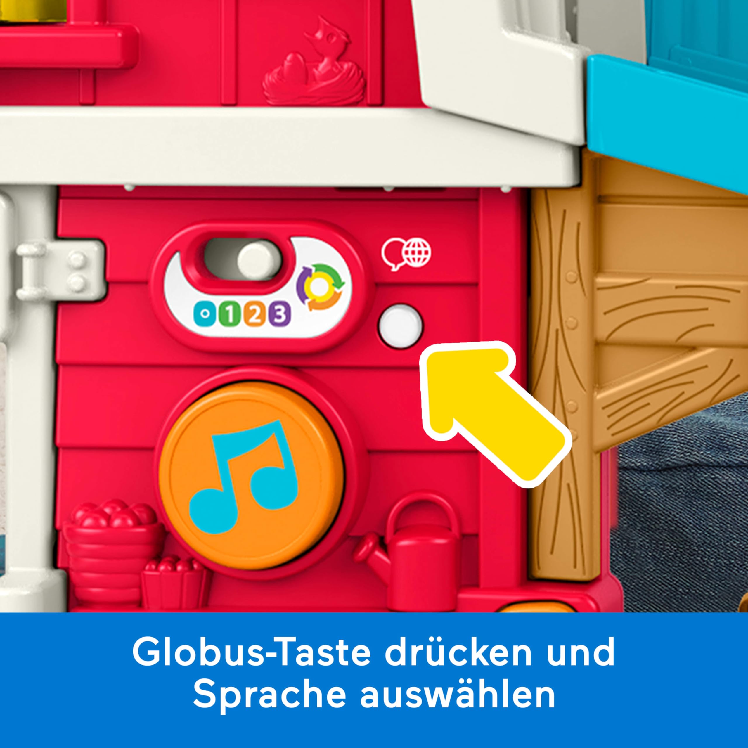 Fisher-Price Little People Caring Fun Tierfarm, mehrsprachig | Englisch, Französisch, Deutsch, Italienisch, Niederländisch, Musik-Spielset, 5 Figuren, Smart Stages, ab 1 Jahr, JGX08