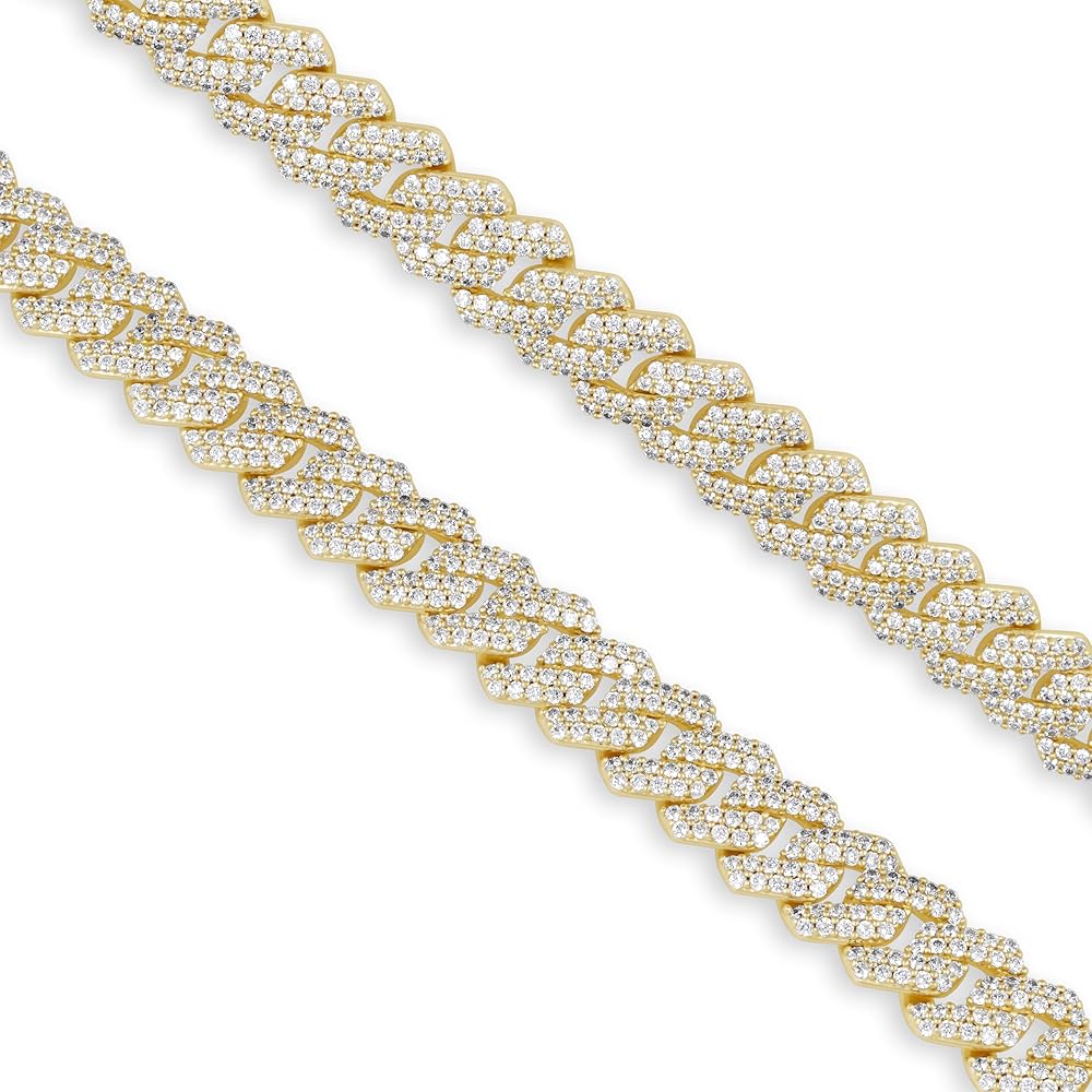 GLD Shop Iced Diamond Cuban Necklace - 5MM/8.5MM/12MM/19MM Sizes GLD Shop Iced Diamond Cuban Necklace - 5MM/8.5MM/12MM/19MM Sizes