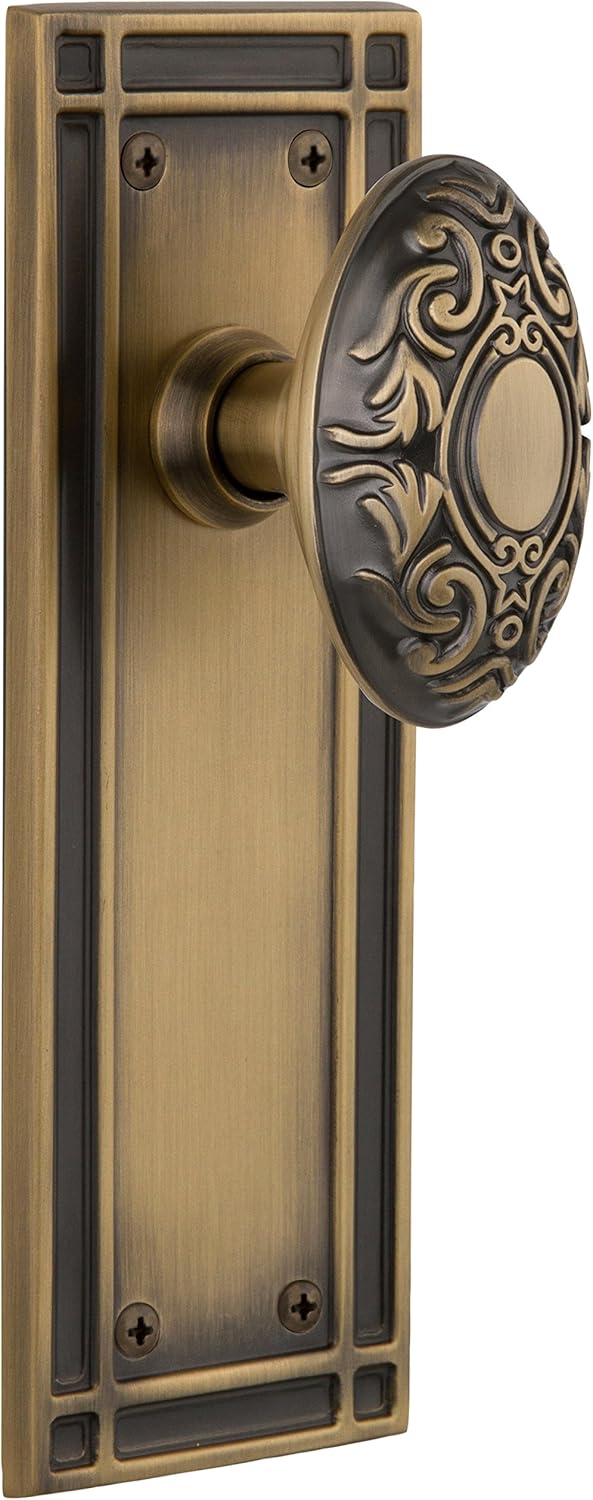Nostalgic Warehouse Mission Plate Single Dummy Victorian Door Knob in Timeless Bronze