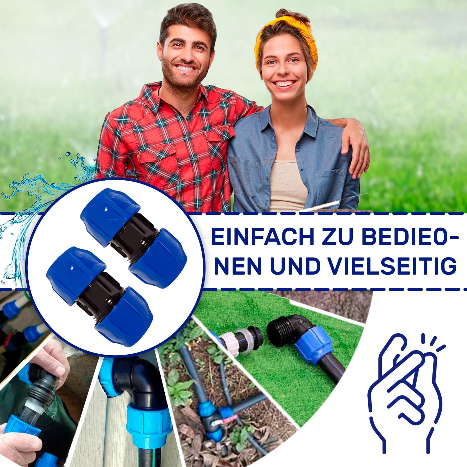 PP Klemmverbinder-Fitting für PE-Rohr > T-Stück reduzierend (i-i