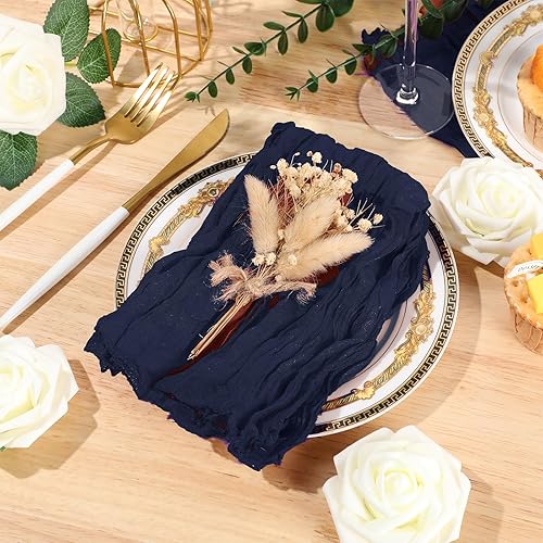 Miniatura 5 de Mixweer 50 servilletas de gasa de 20 x 20 pulgadas, servilletas de algodón de gasa arrugada, servilletas de tela de queso, servilletas de tela