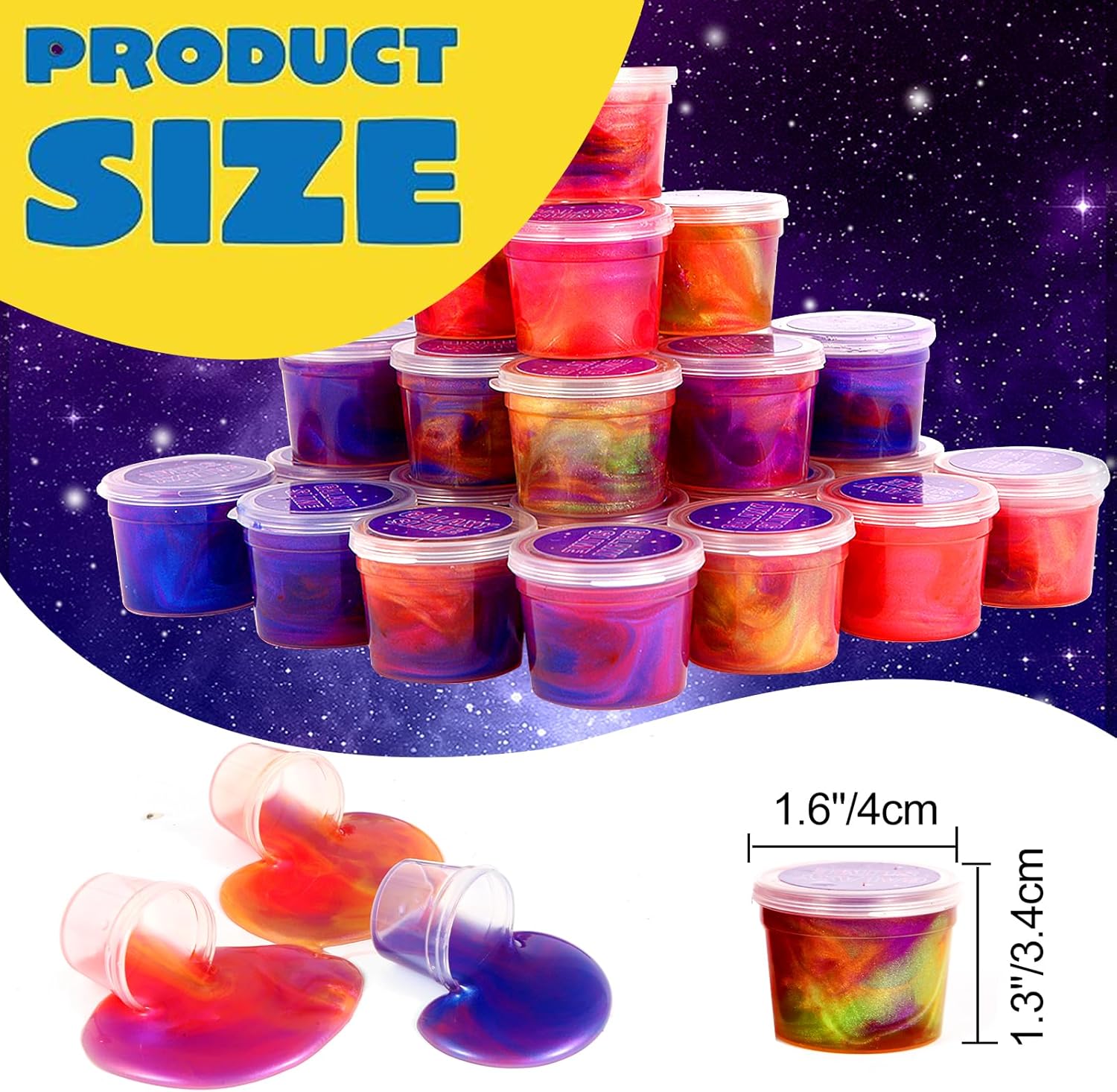 36 Pack Mini Slime, Galaxy Slime Party Favors, Stretchy Slime Kit for Classroom Prizes, Christmas Stocking Stuffers, Goodie Bag Stuffers for Kids Boys Girls 5-12.