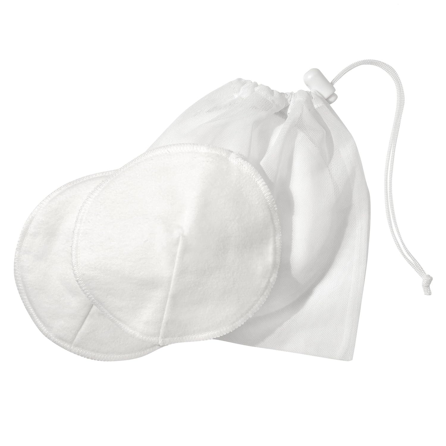 Medela Washable Nursing Pads, 100% Cotton Reusable Breast Pads, 4 Pack, Contoured Breastfeeding Pads, Laundry Bag for Easy Washing