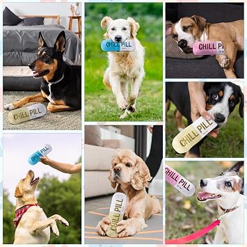 CUweipeng きしむ犬の噛むおもちゃ - 3個 チル ピル カプセル 歯が生える きしむ 小型 ぬいぐるみ 犬 おもちゃ Keep Them Busy Aggressive Chewers Bite Kick インタラクティブ トレーニング 遊び ペット愛好家 ギフト プレゼント 写真 小道具