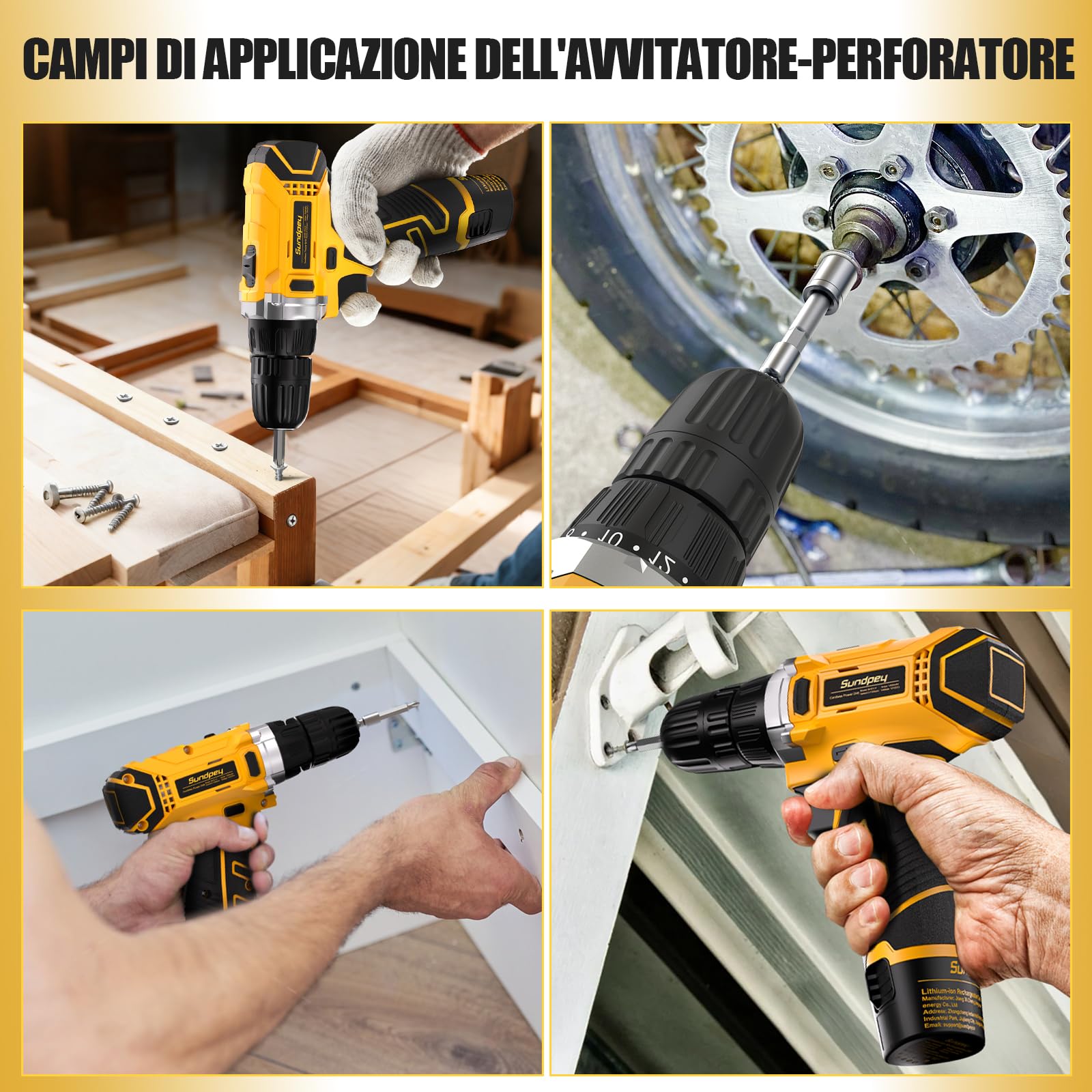 Sundpey Cassetta Attrezzi Completa 166 Pezzi con Trapano Avvitatore a Batteria 12V, Set Utensili Multiuso per Riparazioni Domestiche, con Custodia Portattrezzi per Casa, Giardino, Garage e Ufficio