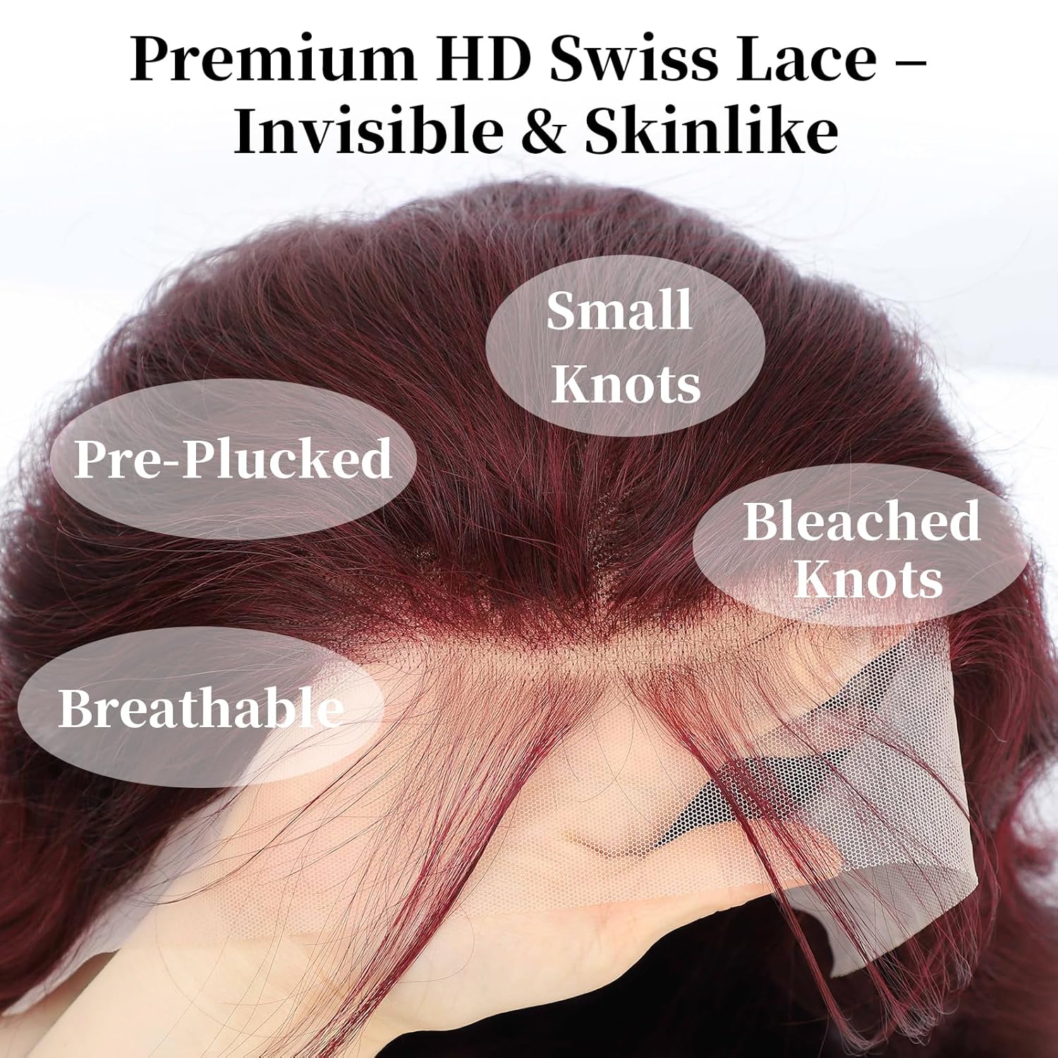 Body Wave Lace Front Wigs Human Hair 26 Inch Long 99j 13x6 HD Lace Front Wigs Pre Plucked, Dark Burgundy Red Cherry Color Full Frontal Wigs Human Hair, 12A 100% Brazilian Real Hair Wigs 180 Density