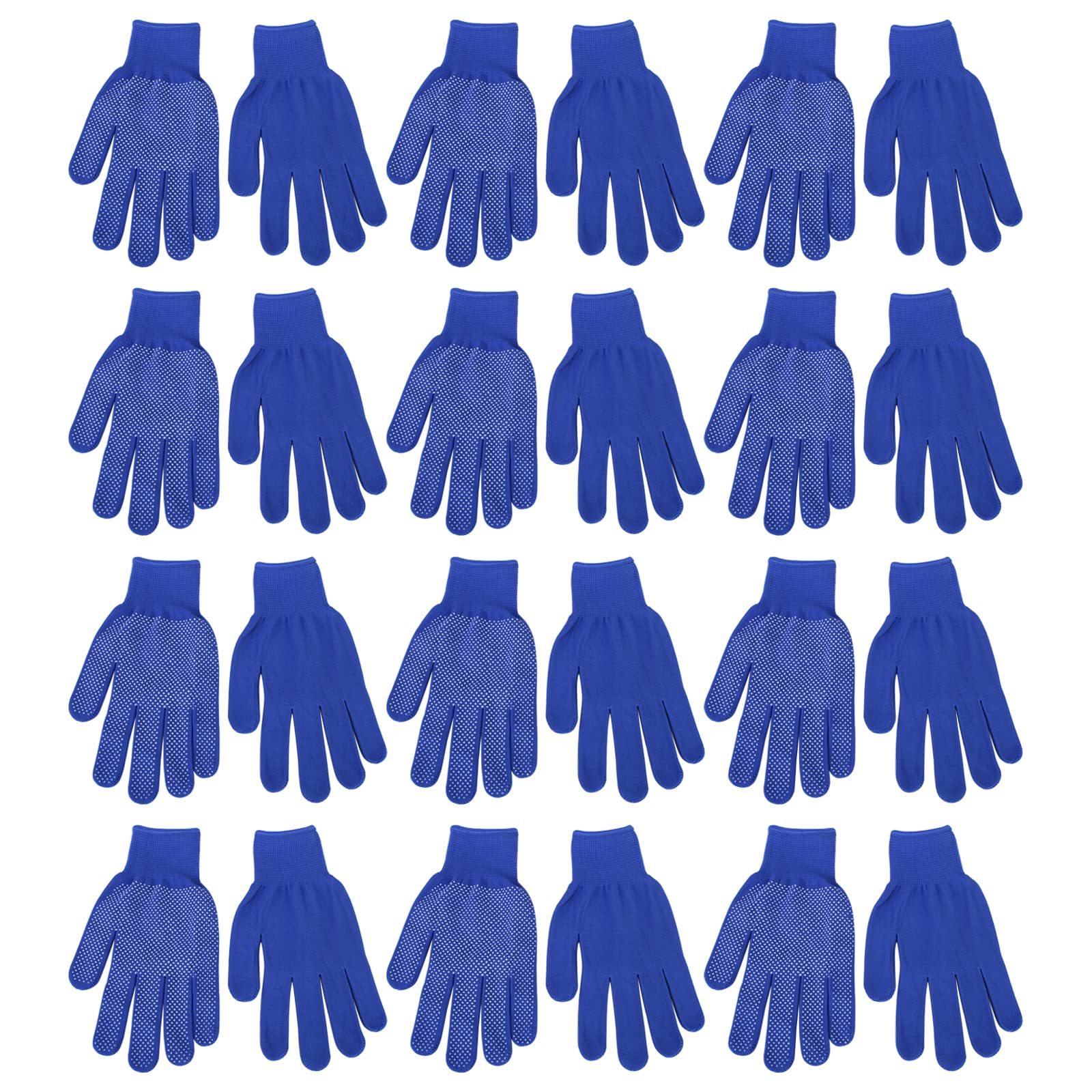 12 paia di guanti in maglia con punti di presa, confezione da 24 guanti da lavoro in nylon riutilizzabili