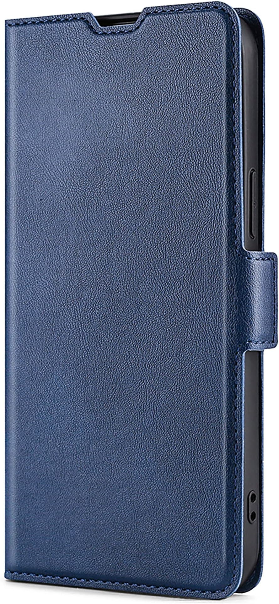 Keyyo Leather Folio Case For OPPO Reno7, Flip Tpu + Pu Leather Wallet Case With Card Slots, Case Cover With Stand Function - Blue