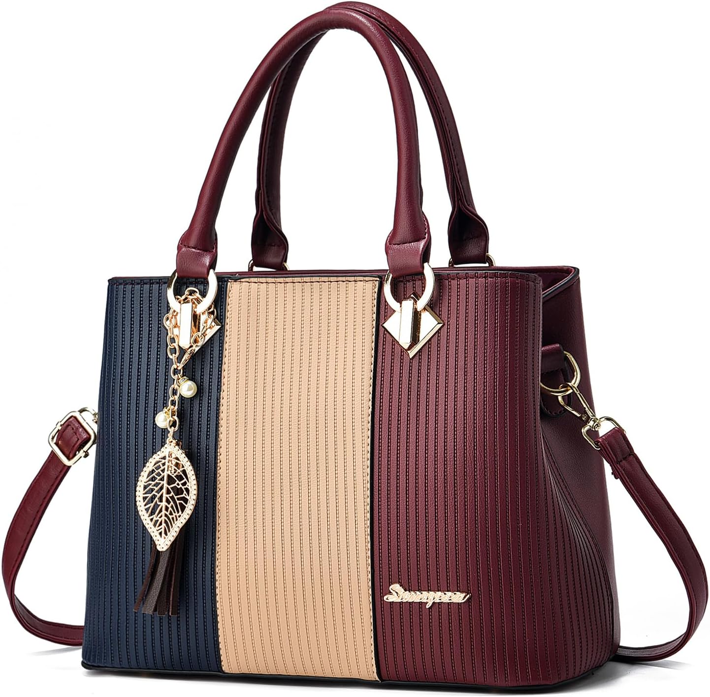 Purses and Handbags for Women Leather Tote Shoulder Bag Medium Satchel Purse Top Handle Bags for Ladies