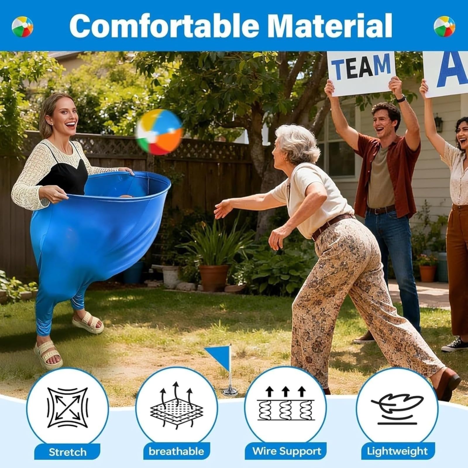 Granny Pants Yard Game per adulti e bambini, gioco di palla rimbalzante Granny Pants Outdoor Games con 10 palle rimbalzanti, 2 pompa,Gioco Nonna Pants ideale per gruppi, riunioni di fa