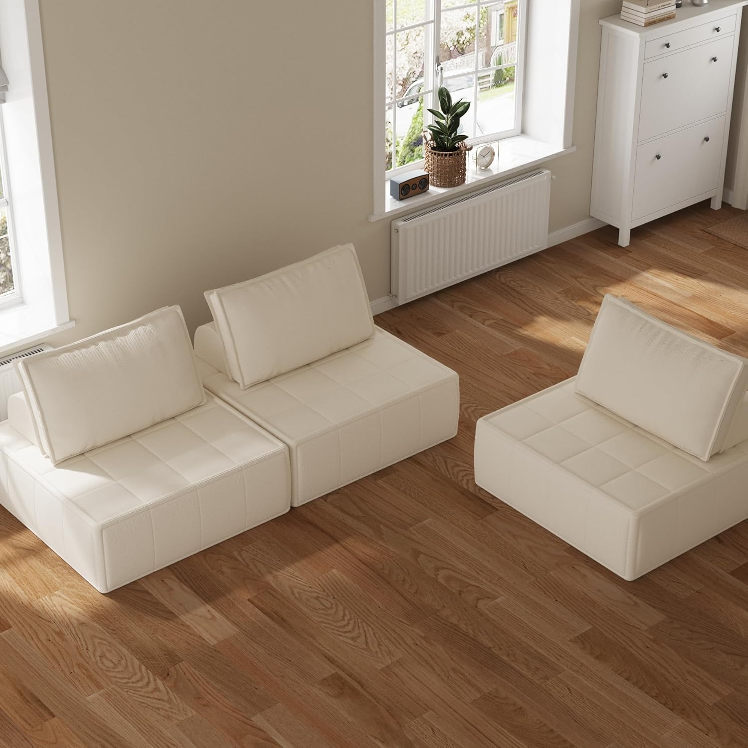 Modular Sectional Sofa, 35" Corduroy Sofa Sleeper Deep Seat Sofa with Adjustable Backrest, Small Couch for Small Spaces, Living Room, Bedroom, Apartment,Blue Office Couch