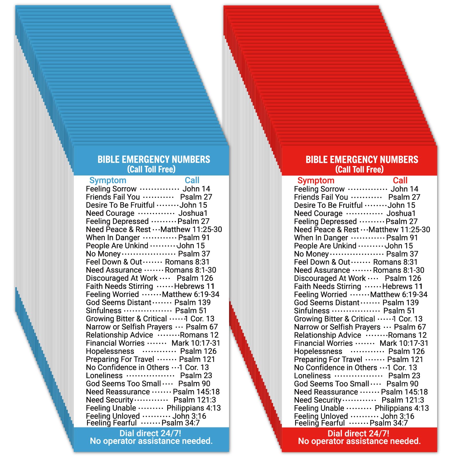 Fankya 240pcs Bible Emergency Numbers Gospel Tracts Card Romans Road Salvation Christian Tracts Books of Bible Pocket Catholic Prayer Cards for