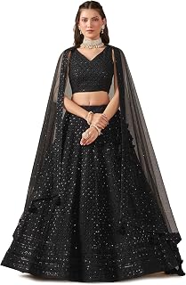 Zeel Clothing Women's Sequins Thread Embroidered Georgette Lehenga Choli With Dupatta (5124-Women-Lehenga-Choli-New; Free ... Price In India