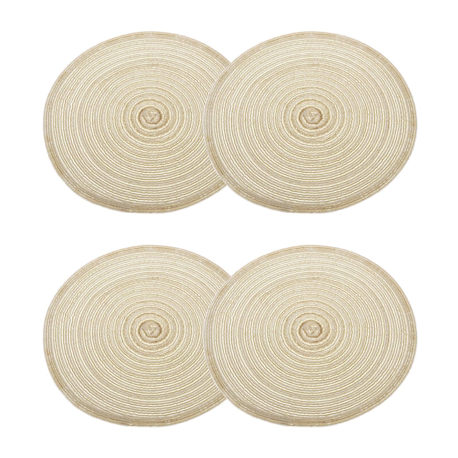 HARFINGTON 4 manteles individuales redondos trenzados de 11.8 pulgadas, antideslizantes, redondos, para mesas de comedor, lavables, con aislamiento térmico, tejidos, para interiores y exteriores, para
