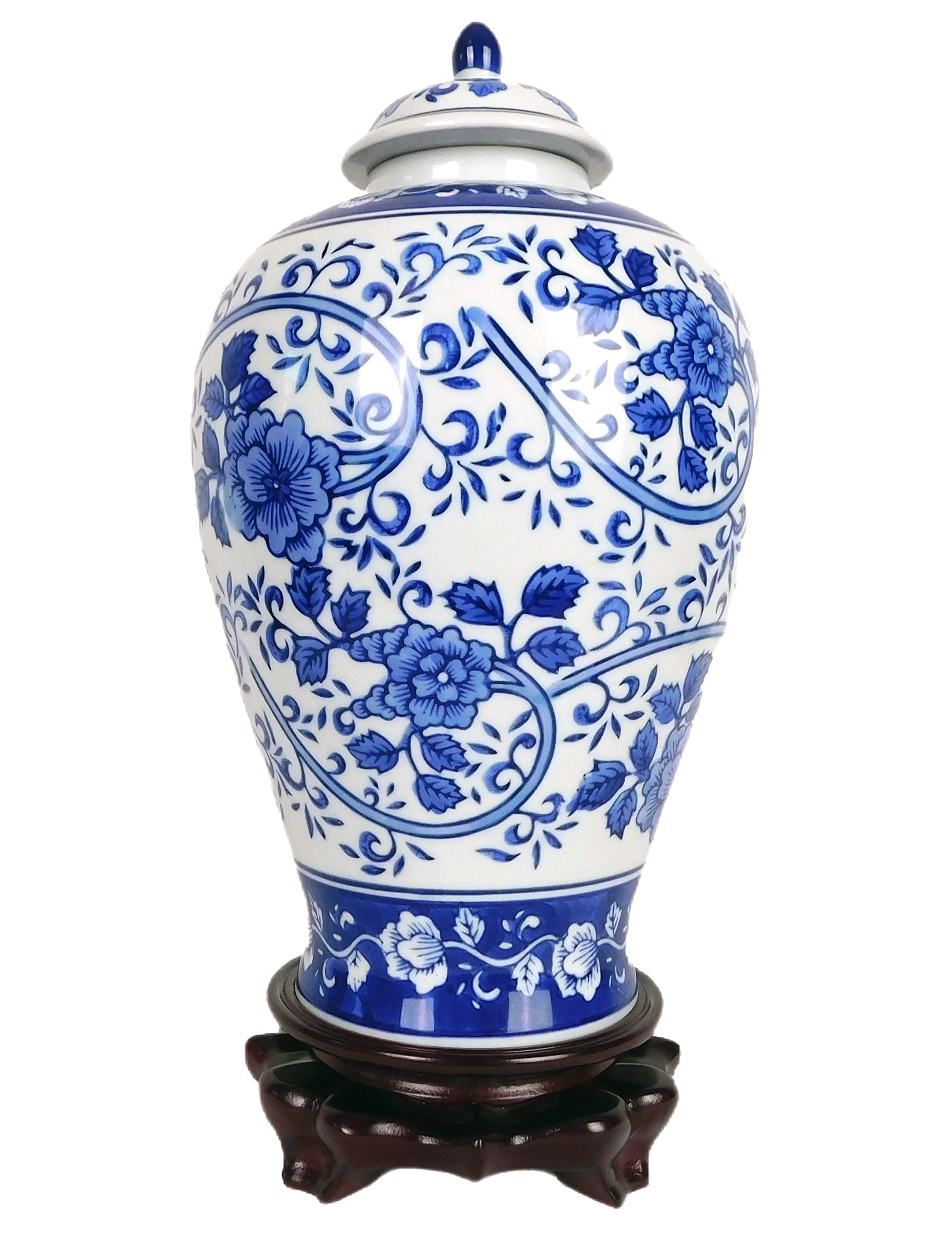 K&K Interiors 12186A-WH 8 Inch White European Ceramic Jar W/ 2 Handles