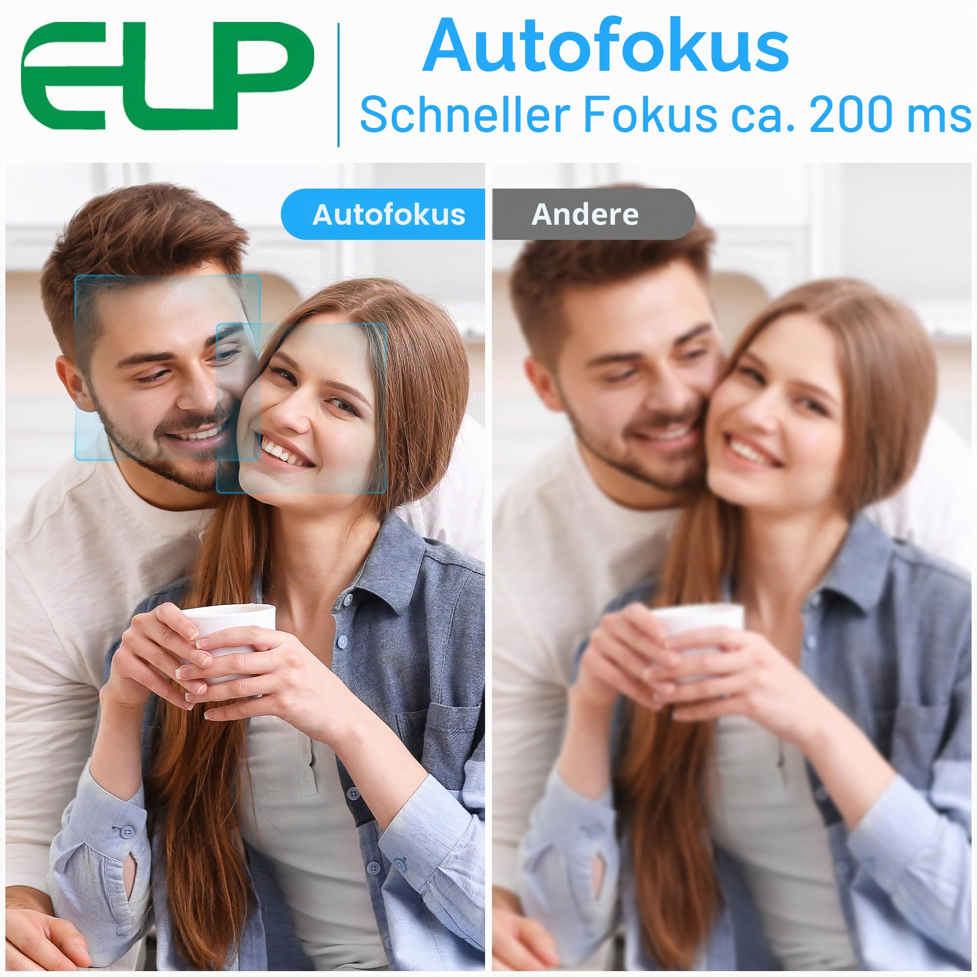 G ELP 48 MP Autofokus-USB-Kamera Mit Metallgehäuse für Computer - Weitwinkel Webcam, Mini-UVC-USB2.0-PC-Kamera für Raspberry Pi Jetson Nano (USB-Kameramodul)