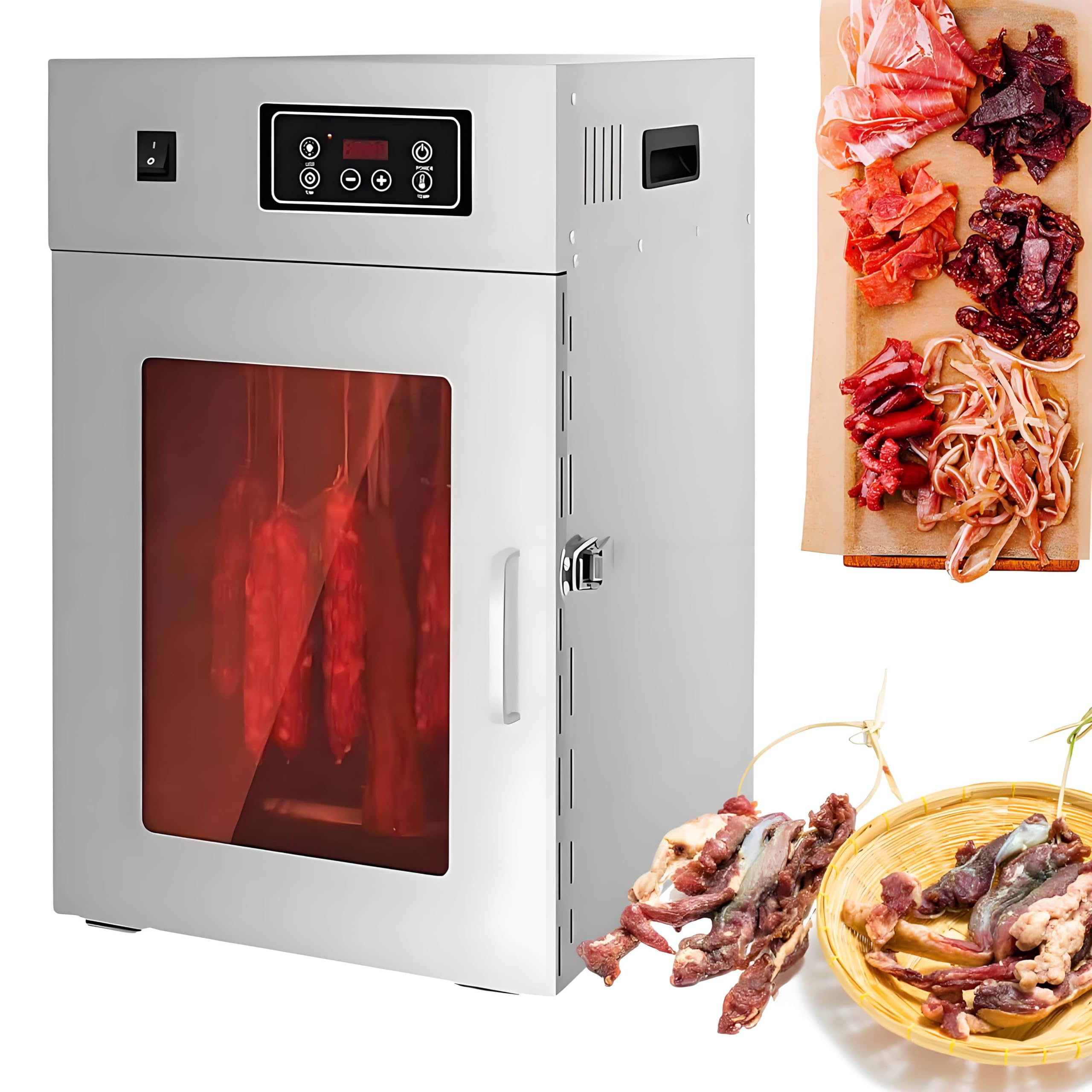 Essiccatore per Carne con Controllo Digitale, Essiccatore per Carne Professionale da 800 W e Essiccatore per Alimenti, 14 Ganci, può Essiccare Uniformemente Salsicce, Carne Secca, Carne, ECC.