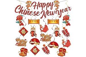 2022 Chinese New Year Decorations, Lucky Red Festive Spring Festival Hanging Decorations Kit Party Favor