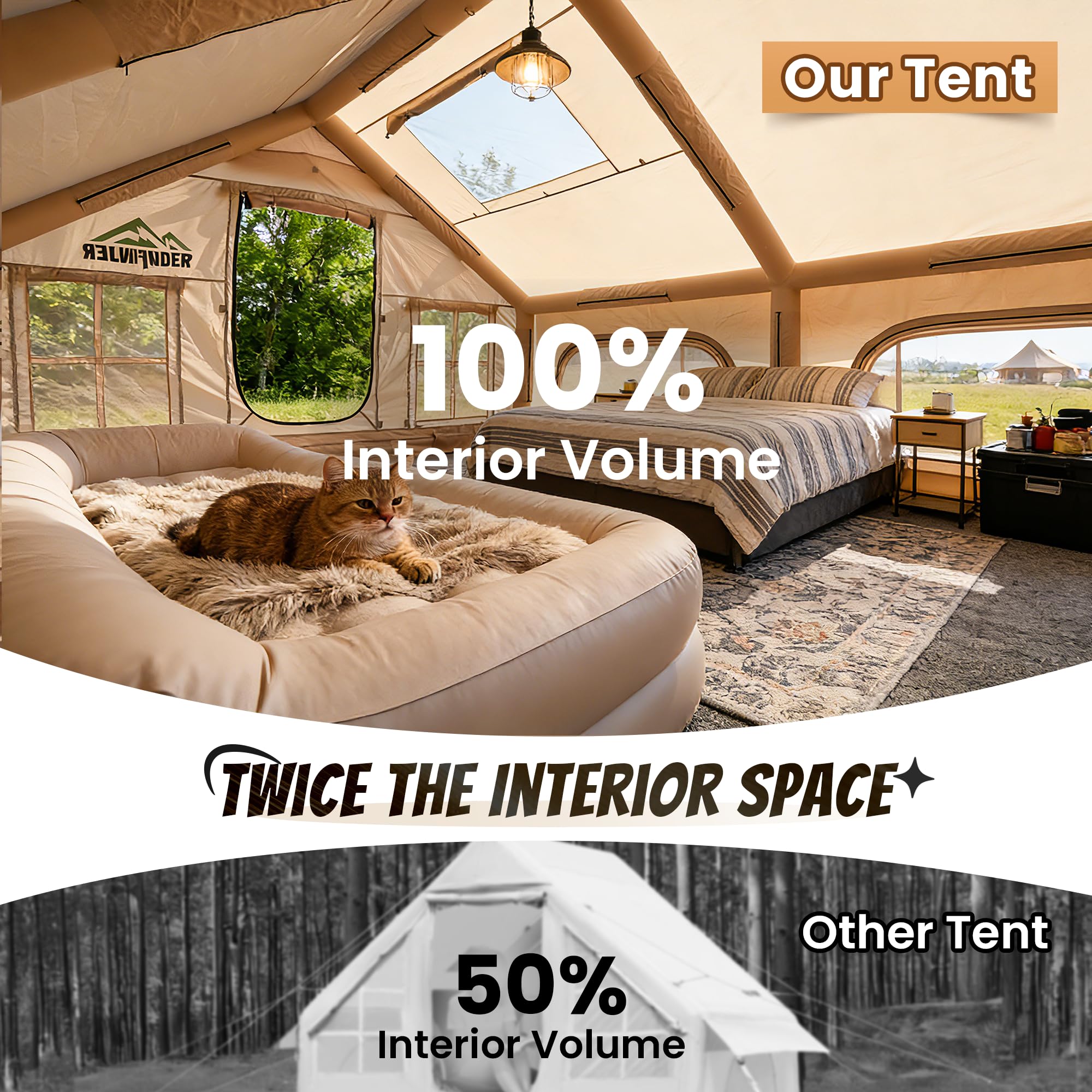Photo 1 of ***SIMILAR ITEM UNKNOWN SPECIFIC DETAILS ****Inflatable Tent with Skylight, Quick Setup Blow Up Tents with Pump, Hot Tent with Stove Jack, Waterproof Oxford Inflatable House for Camping, Air Glamping Tents for Camping Adult 8-12 Person