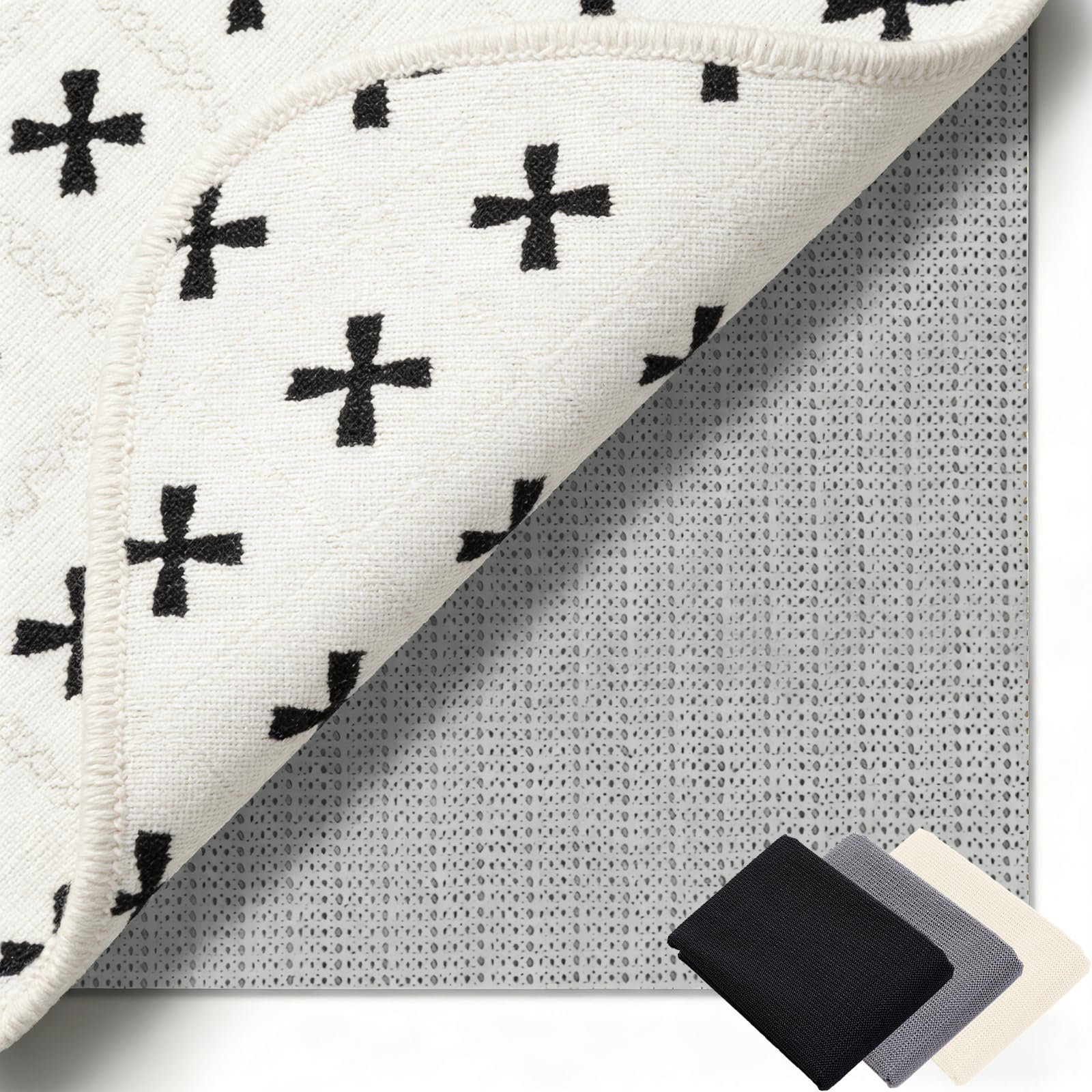 Tappetino Antiscivolo 180 x 260 cm Riutilizzabile, Inodore, Tagliabile, Lavabile e Personalizzabile Nelle Dimensioni, PVC Tappetino Antiscivolo Multiuso Perr Moquette, grigio marrone