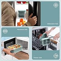 Vista 8 de Jelife Caja Bento Lonchera para Adultos - Caja Bento Apilable de 72 oz para Adultos, 3 Capas Todo en Uno Caja Bento Grande a Prueba de Fugas