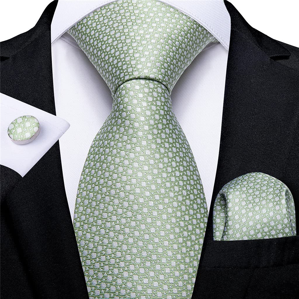 3er-Pack Herren-Krawatten-Set, Geschenkset für Männer, Blau, Grün, Rosa, Seide, Business-Hochzeits-Krawatte, Hanky-Manschettenknöpfe (Color : Blue Green Pink, Size : One Size)