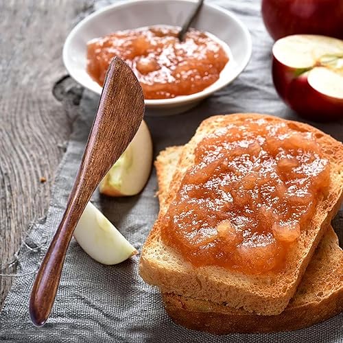 Miniatura 5 de Asanta 4 cuchillos de mantequilla de madera, cuchillo esparcidor de queso de madera de 6 pulgadas, cuchillos pequeños para esparcir mermeladas de