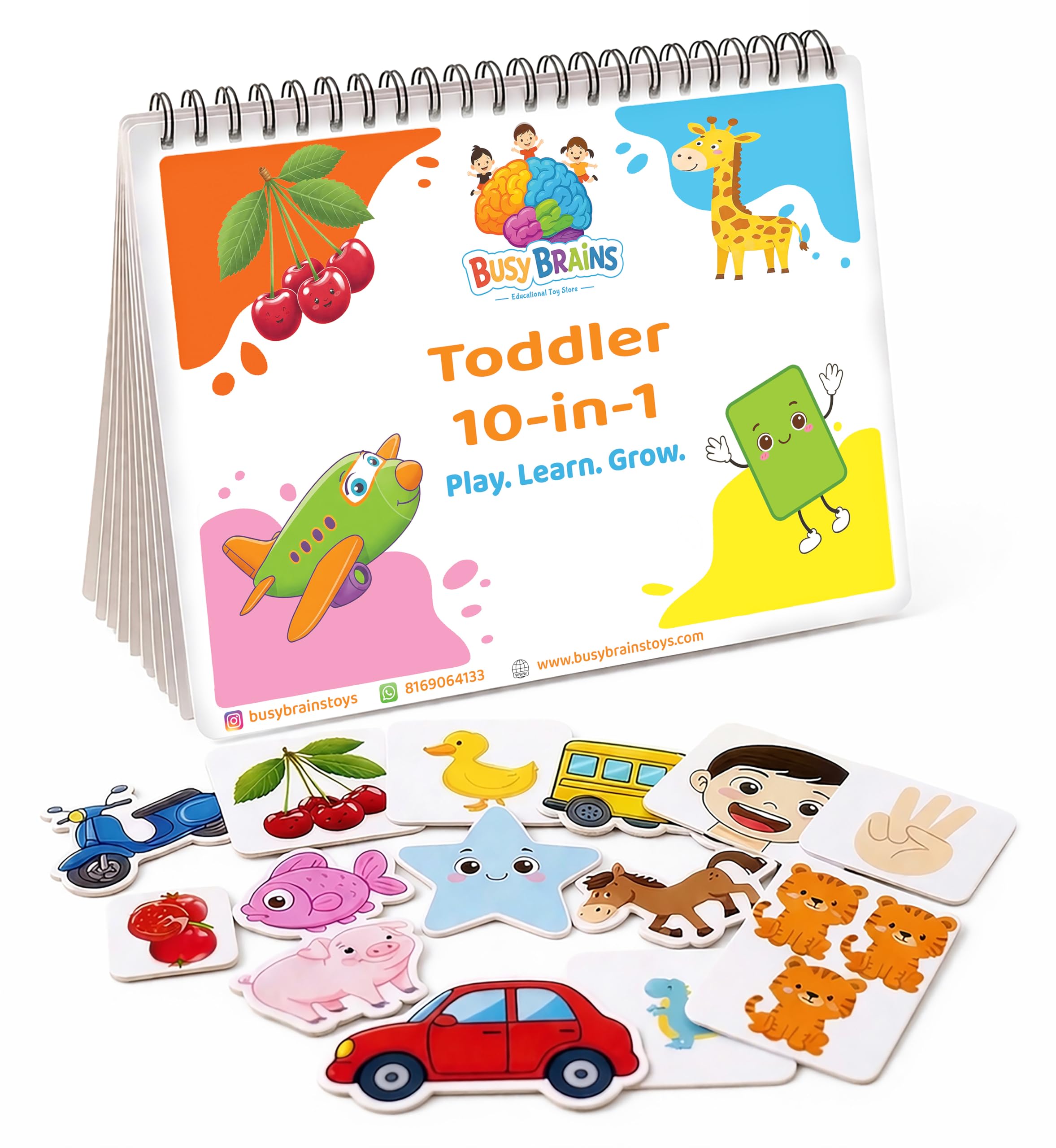 Montessori Toddler 10-in-1 Activity Binder & Busy Book for Toddlers (Ages 1–5) | Screen-Free Learning | Educational Learning Toy | Velcro Activity Book-picture-20