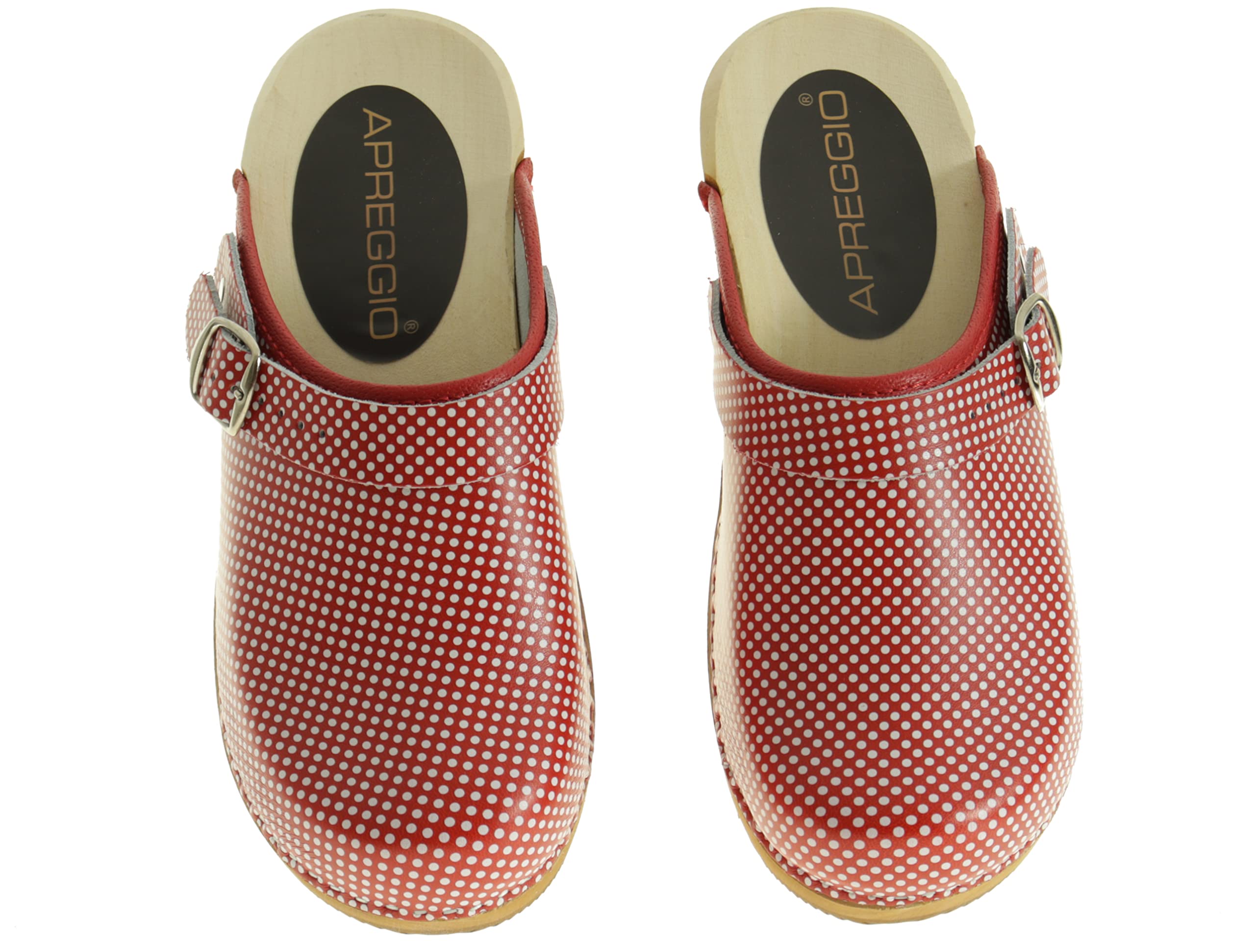 APREGGIO Sabots Femme Cuir Chaussons Faits Main en Bois Pantoufles Douces pour Femmes Confortables Semelle Solide - 36/41 EU